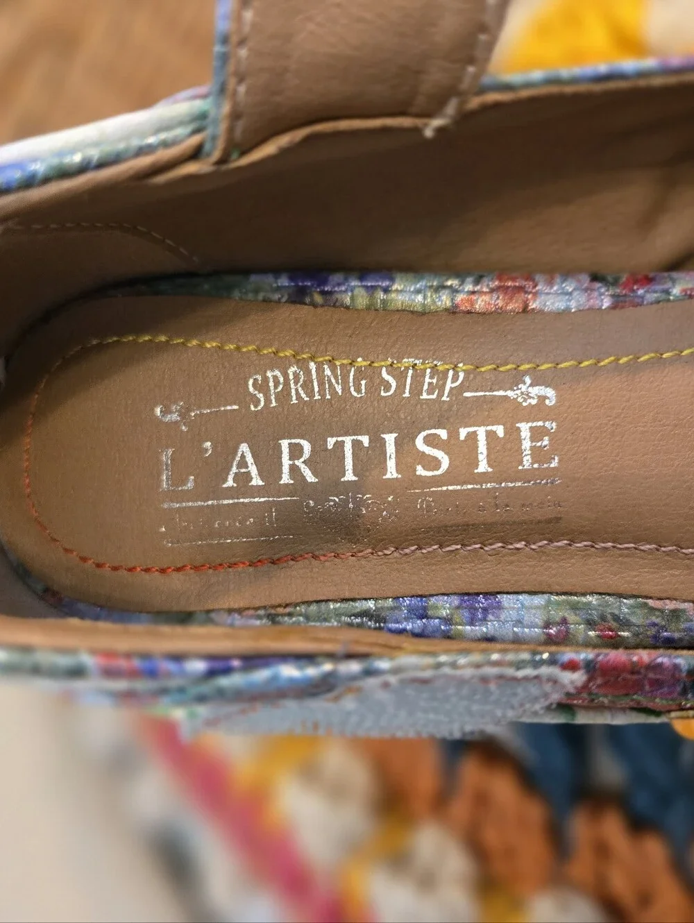 Spring Step Floral Mary Jane Block Heel Pumps - US 6